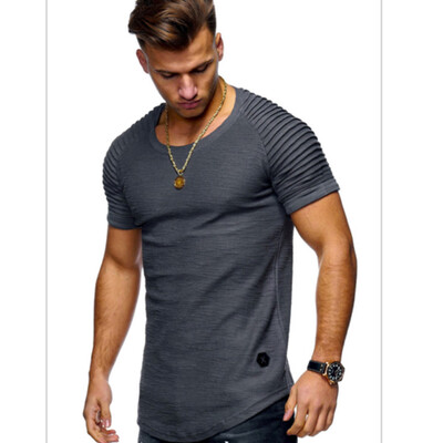 

Men Slim Fit Short Sleeve V Neck Gym Muscle Casual T-shirt Tops Blouse Summer