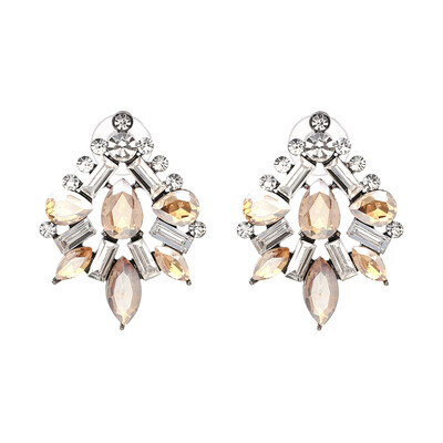 

2019 New Arrival Fashion Statement Gem Crystal Tree Shape Stud Earrings For Women Hot Jewelry 5 Colors Wholesale J50063