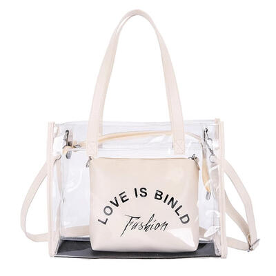 

2pcsset Big Totes Clear Shoulder Handbags Women Clutch Crossbody Bags