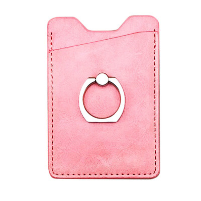 

Phone card case with leather ring buckle