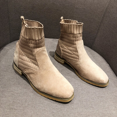 

Ins Chelsea Martin Boots Fashion Elastic Socks Boots Slim Boots&Shoes in Autumn&Winter