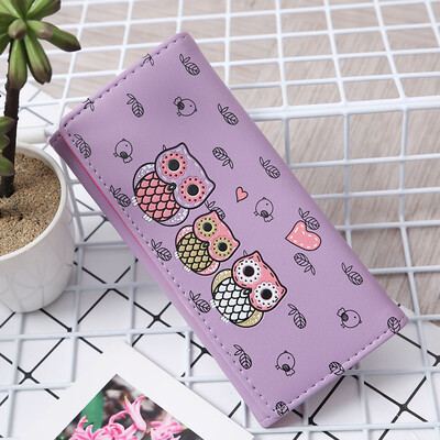 

Siaonvr Women Simple Retro Owl Printing Long Wallet Coin Purse Card Holders Handbag PP