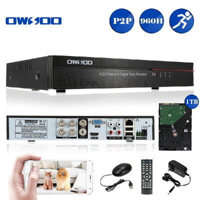 

OWSOO 4CH Channel Full 960HD1 H264 HDMI P2P Cloud Network DVR Digital Video Recorder 1TB Seagate HDD support Audio Record Phon
