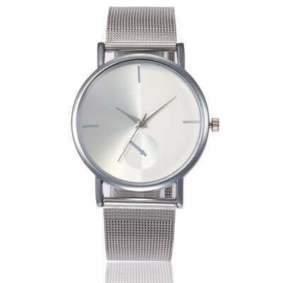 

Creative alloy mesh with men&women with casual watches simple scale quartz watch