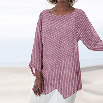 

Starmoon Fashion Women Casual O-Neck Tops Striped Print Long Sleeve T-Shirt Blouse