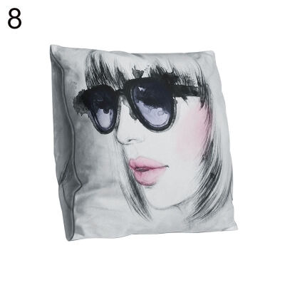 

Double-sided Print Beauty Head Portrait Pillow Case Cushion Cover Sofa Car Decor