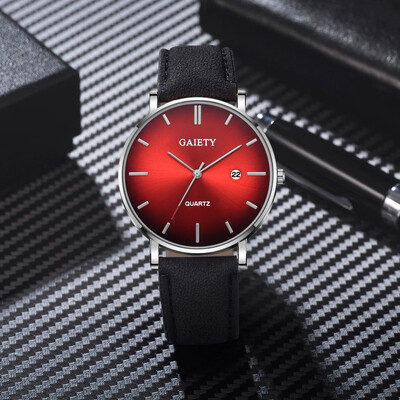 

〖Follure〗Fashion Simple Simple Casual Calendar Business Leather With Strap Mens Watch