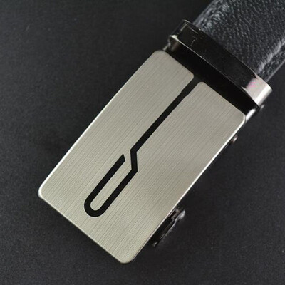 

Hot selling Men belt fashion black Imitation leather Alloy Automatic buckle belt business affairs Men casual decoration belt
