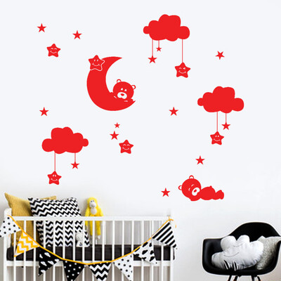 

〖Follure〗DIY Large Clouds Moon Stars Wall Decals Childrens Room Home Decoration Art
