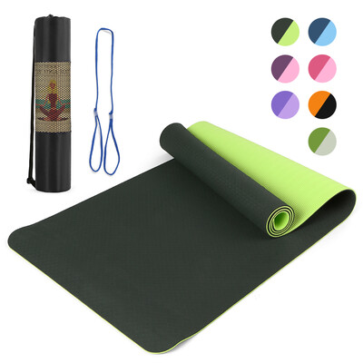

72x24IN Non-slip Yoga Mat TPE Eco Friendly Fitness Pilates Gymnastics Mat Gift Carrying Strap&Storage Bag