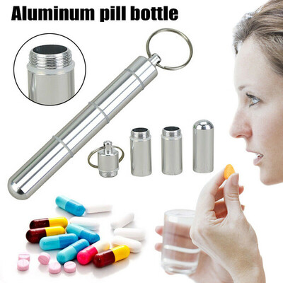 

〖Follure〗Aluminum Alloy Medicine Cigarette Case Pill Bottle Waterproof Cartridge Keychain