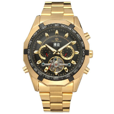 

Forsining Fashion Mens Watches Noctilucent Mechanical Movement Waterproof Business Analog Dial Stainless Steel Band Strap Wrist W
