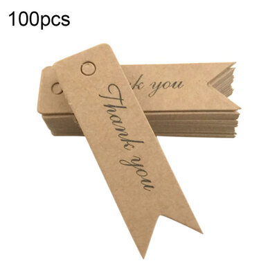 

100Pcs Thank You Kraft Blank Paper Baking Hang Label Cake Decor Holiday Gift Tag