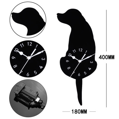 

Siaonvr Creative Cartoon Cute Cat Wall Clock Home Decor Watch Way Tail Move Silence