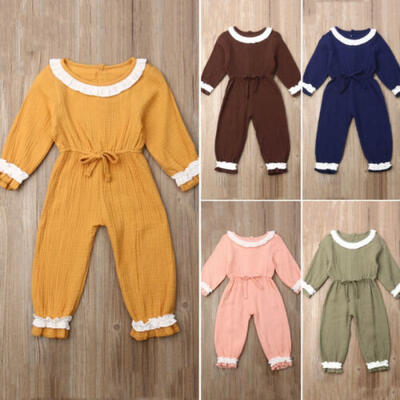 

Sweet Toddler Baby Girl Cotton Ruffle Romper Jumpsuit Bodysuit Overall Clothes
