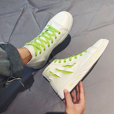 

Summer canvas Korean version of casual mens shoes 100 high gang Douyin same autumn board shoes tide shoes