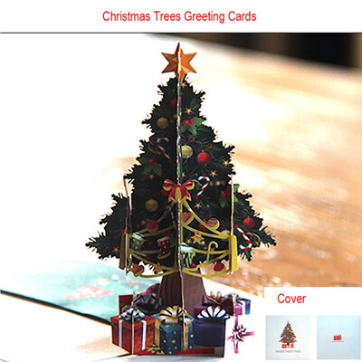 

〖Follure〗3D Pop Up Card Christmas Trees Holiday Merry Christmas Greeting Cards