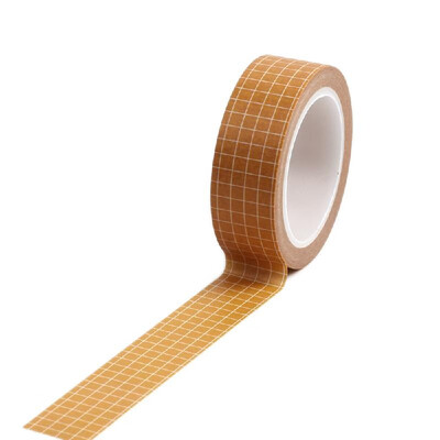 

15mm×10m Grid Printed Pattern Pure Color Washi Tape Sticky Adhesive Paper Decorative Masking Paper Tape for Scrapbooking DIY Decor