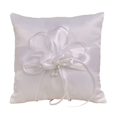 

2019 Wedding Ring Cushion Pillow 1515cm With Jewelled Heart Centre White Ivory
