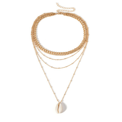 

Luxury Design Gold Color SeaShell Imitation Pearls Choker Necklace Female Cross Pendant Necklaces for Women 2019 Fashion Jewelry