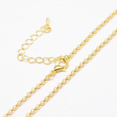 

Iron Cable Chain Necklace Makings with Lobster Claw Clasps Golden 2795"3149" 3mm
