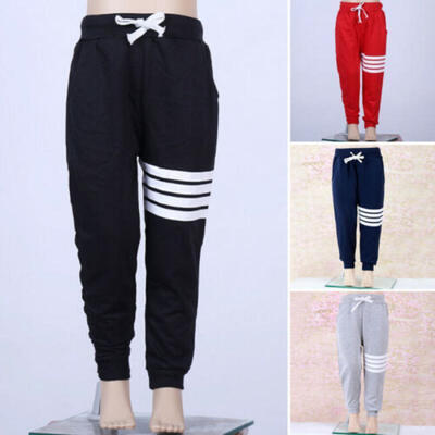 

Toddler Kid Baby Boy Girl Stripe Cotton Long Pants Joggers Casual Track Trousers