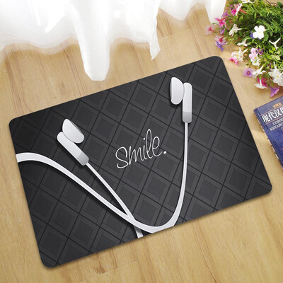 

Toponeto New Music Note Printing Flannel Bathroom Area Rugs Kitchen Carpet Door Mat