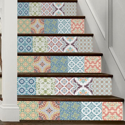 

Gobestart DIY Steps Sticker Removable Stair Sticker Home Decor Ceramic Tiles Patterns