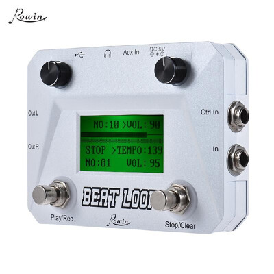 

Rowin BEAT LOOP Loop Recording Guitar Effect Pedal Looper Max 50min Recording Time Built-in 40 Drum Sounds with Pedal Footswitch