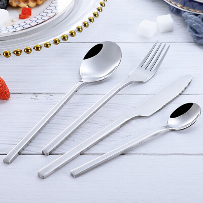 

Toponeto 4PCS Set Stainless Steel Upscale Dinnerware Flatware Cutlery Fork Spoon