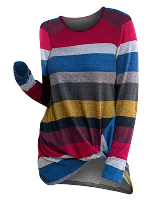 

Striped Twist Front Knitwear