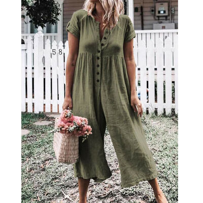 

Womens Ladies Sleeveless Jumpsuit Playsuit Casual Loose Rompers Trousers