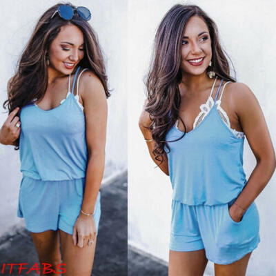 

Women Ladies Mini Playsuit Jumpsuit Romper Summer Beach Casual Shorts Mini Dress