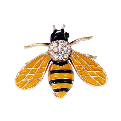

New Cute Bee Fly Insect Brooch Kids Girls Clothes Accessories White Yellow Color Brooches Birthday Gifts Jewelry