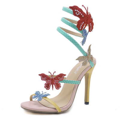 

Women\s Stiletto Open Toe Sandals Novelty Party Ankle Strap Heels