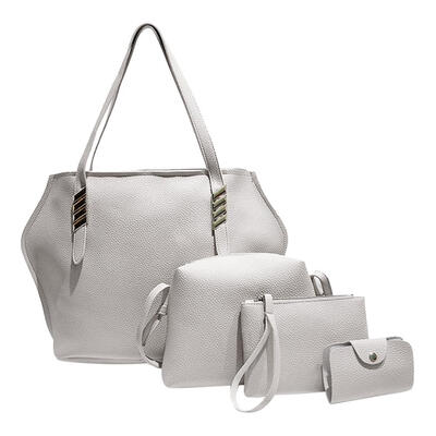 

4pcsset Solid Color Tote Women Leather Shoulder Crossbody Card Bags Clutch