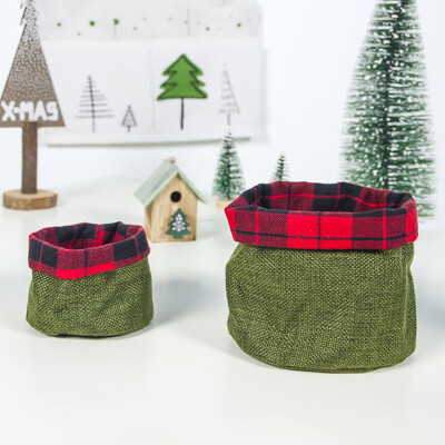 

2 Pcs Christmas Childrens Candy Basket Fabric Mini Storage Basket