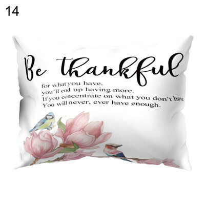 

Fresh Petunia Flower Letter Throw Pillow Case Cushion Cover Sofa Bedding Article