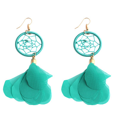 

Ethnic Women Dreamcatcher Fabric Pendant Hook Ear Drop Dangle Earrings Jewelry