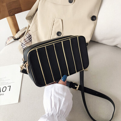 

New contrast color mosaic bag female 2019 new popular Korean version of the wild single shoulder slung fashion casual small square bag