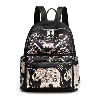 

Ethnic printed backpack Korean version of Oxford small backpack nylon Joker canvas backpack