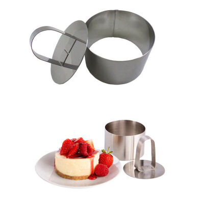 

DIY Baking Tools Cake Mold Retractable Stainless Steel Circle Mousse Ring Baking Tool Set Size Adjustable Bakeware