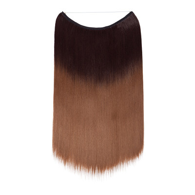 

Invisible Wire No Clips in Hair Extensions Secret Fish Line Hairpieces Silky Straight real natural Synthetic