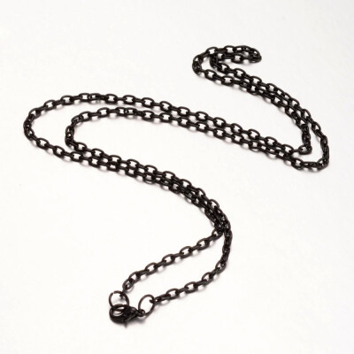 

Iron Necklace Making Cable Chain with Alloy Lobster Clasp Gunmetal 2441