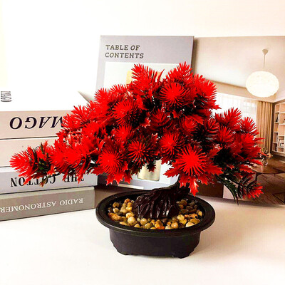 

Artificial Plant Potted Pine Home Office Plastics Shops Room Decoration Vivid