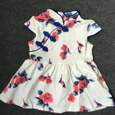 

US Chinese Qipao Kids Toddler Baby Girls Floral Dress Cheongsam Costume Clothes