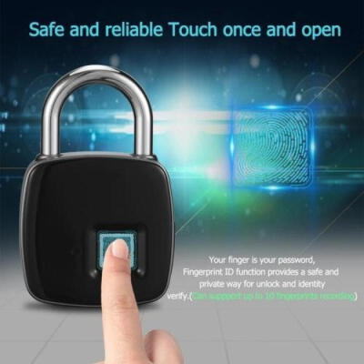 

Fingerprint Door Padlock Smart Keyless Door Lock Waterproof USB Charge Anti-theft