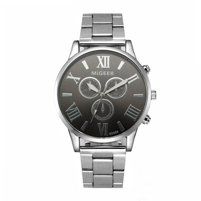 

Gobestart Fashion Man Crystal Stainless Steel Analog Quartz Wrist Watch
