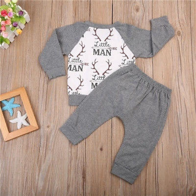 

New Newborn Kids Baby Boys Clothes T-Shirt TopsPants Leggings Outfit 2PCS Set Fashion Hot