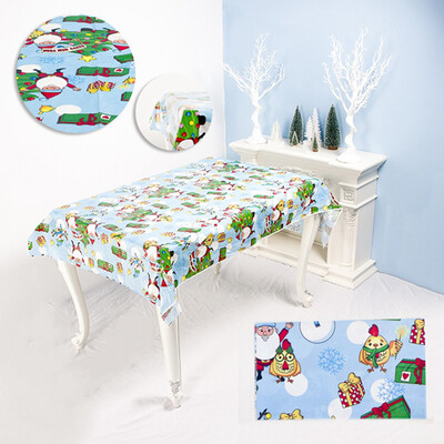 

New 110180Cm Tablecloths Disposable Merry Christmas Rectangular Printed Pvc Cartoon table waer Fancy